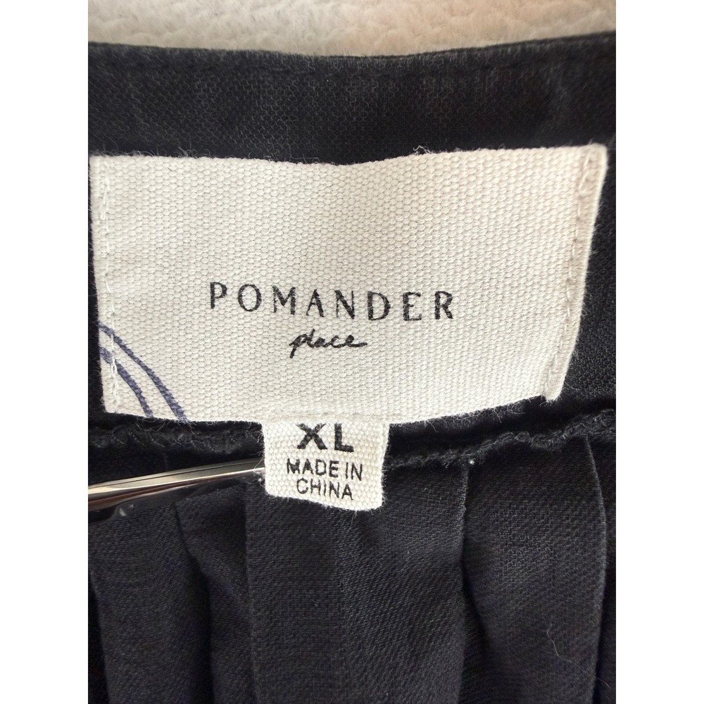 Pomander Place Blouse Womens XL Black V-Neck Flutter Sleeve Cotton Top Y20476T - Picture 6 of 8